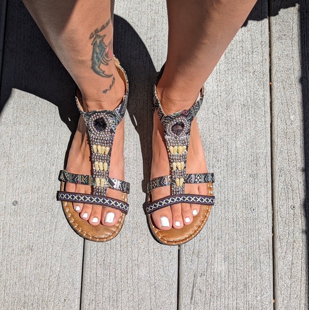 Boho Beaded Sandals - Picture 8 of 9